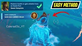 How to EASILY Restore health or gain shields from an Oasis Pool Fortnite - Catch fish Fortnite