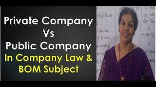 Differences Between "Private  & Public Company" In Company Law/ BOM Subject