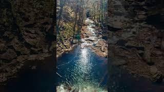 A top of Sheldon Wright Falls in Rickett Glen State Park.