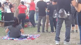 girl falls BAD from tree at Aftershock 2