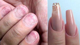 Paper thin nails  Coffin Shape with Yayoge Gel