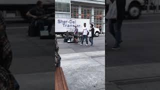 Stairway to Heaven by street musicians in Manhattan. New York