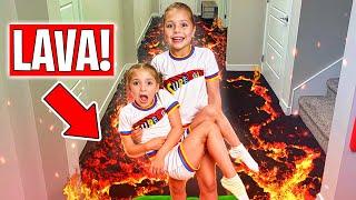 Playing Floor Is Lava in my House! My Baby Sister Chooses Our Consequences!