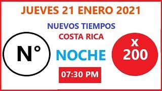 RESULTADOS NUEVOS TIEMPOS REVENTADOS DE COSTA RICA HOY JUEVES 21/01/2021 07:30 PM