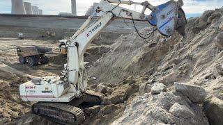 Terex RH30F Excavator Working With Xcentric XR80 Ripper On Hard Ground - Sotiriadis Mining - 4k