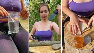 Girl Build Complete Warm Survival Shelter by Ancient Skills - Survival Bushcraft Skills 118