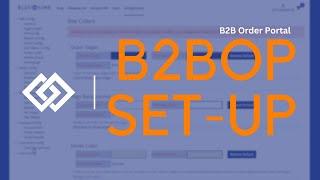 How to Set-up the B2B Order Portal (B2BOP) with Blue Link