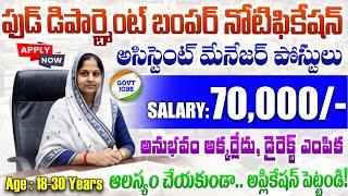  ఫుడ్ డిపార్ట్మెంట్ కొత్త నోటిఫికేషన్ || Latest Govt Jobs Telugu || Free Job Search 2025 || Apply
