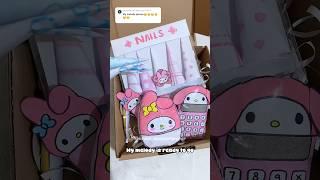 Packing my melody paper squishy order (fake)  Comment what to do next  #papercraft #shorts