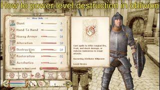 How to power level destruction in oblivion