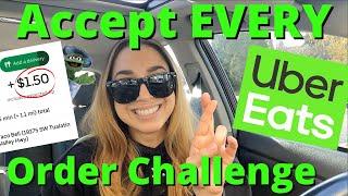 Uber Eats Driver Ride Along | Accept Every Order Challenge!
