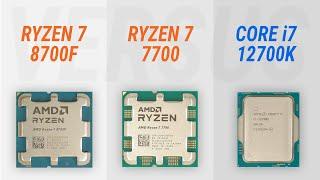 Ryzen 7 8700F vs Ryzen 7 7700 vs Core i7-12700K w/ RTX 4090: Test in 8 games at 1080p