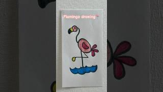 Easy flamingo drawing and coloring for beginners#creative #art #trending #viral #shorts #craft