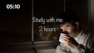 real time - study with a med student - 2 hours - 5 a.m. until sunrise - background noise no music