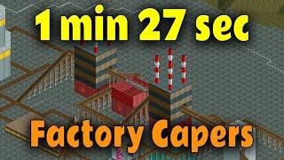 Beating Factory Capers in 1m 27s - OpenRCT2 speedrun