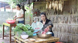 Country chefs: 2 sisters cook Chab chhay soup - Country food cooking