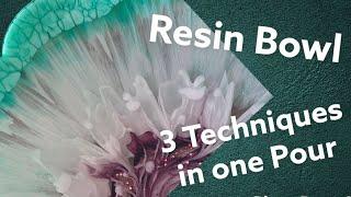 #222 EN: Resin Bowl - 3 Techniques in one Pour #webeffect  #3dflowers #crackle
