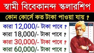 svmcm amount  | Swami Vivekananda Scholarship 2025 | swami vivekananda scholarship koto taka pabo