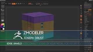 ZBrush ZModeler Edge Actions - Edge Unweld