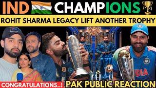 INDIA  THE CHAMPIONS RO-HIT LIFT ANOTHER TROPHY CT 2025 ! IND VS NZ  FINAL ! PAK PUBLIC REACTION