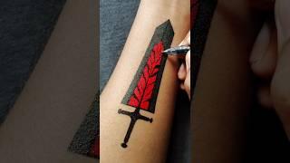 "ASTA'S DEMON SLAYER SWORD TEMP TATTOO | Black Clover Inspired Design....#art #tattoo #anime