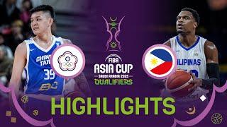 Chinese Taipei v Philippines | Highlights | FIBA Asia Cup 2025 Qualifiers