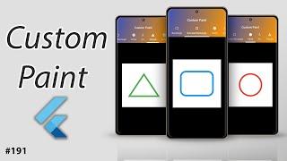 Flutter Tutorial - Custom Paint - Draw Line, Square, Rect, Circle, Triangle, Arc & Image