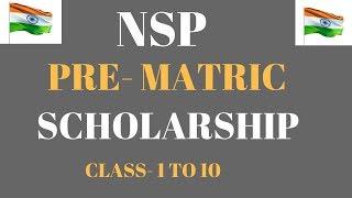 Apply National Scholarship  Pre Matric 2020-21 | NSP Scholarship For Class I To X ||