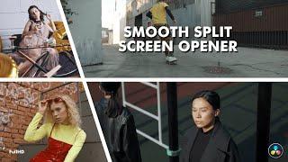 Smooth Split Screen Opener template for DaVinci Resolve