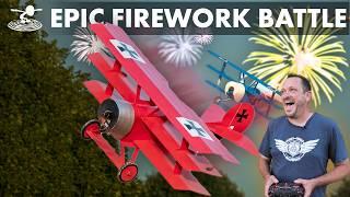 Epic WW1 Triplane Firework Battle  4th of July