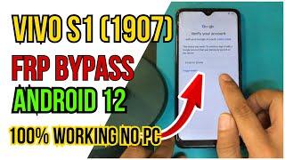 Vivo S1 FRP bypass Without PC 100% Working | Vivo 1907 Google Account Bypass Android 12