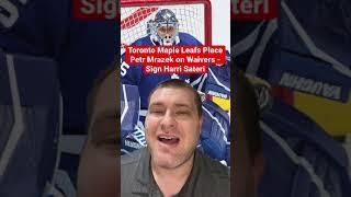 Toronto Maple Leafs Place G Petr Mrazek on Waivers - Sign Harri Sateri - Upside Sports Network