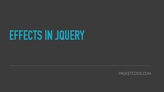 9. Effects in jQuery