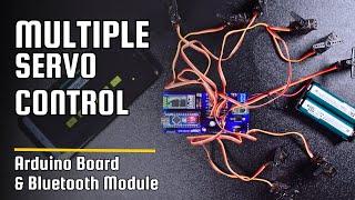 Multiple servo motor control via bluetooth using arduino