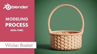 Wicker Basket Modeling Process In Blender (Real-Time)