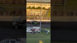 Chase Randall nearly flips during High Limit Heat race at Texas Motor Speedway