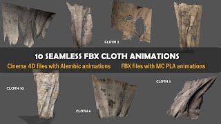 Seamless FBX Torn Cloth Animations