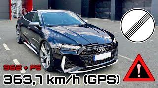 363,7 km/h (226 mph) | HGP Audi RS7 C8 | 962 PS |  World’s fastest Audi RS7?