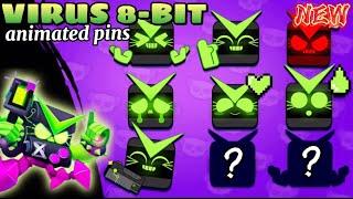 Virus 8-BIT, animated pins...Brawl stars! Вирус 8-бит, анимированные пины  ... Бравл Старс