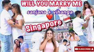 Sanjana  ව , singapore  දී පුදුම කල විවාහා යෝජනාව️ will you marry me “yes”