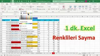Excel 1 Dakika - Renkli Hücreleri Saymak