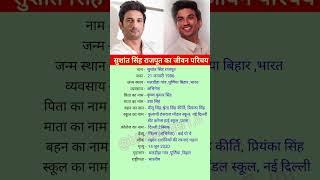 Sushant Singh Rajput biography #youtubeshorts