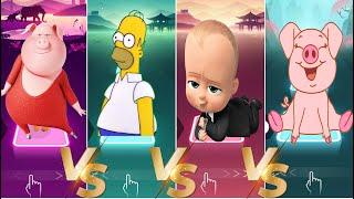 Sing vs Simpson vs Boss Baby vs Pig -  Tiles Hop EDM Rush.