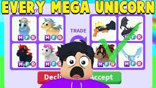 I traded EVERY MEGA UNICORN in Adopt Me! (FIRST EVER)