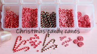 5 Christmas candy canesPolymer clay. Tutorial. DIY. Рождественские леденцы. Миниатюра для кукол.