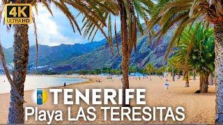 4k Beach Walk on Playa Las Teresitas,  Santa Cruz de Tenerife, March 2022