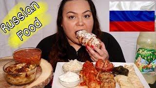 RUSSIAN FOOD #MUKBANG EATING SHOW Cabbage rolls, crepes, pastries