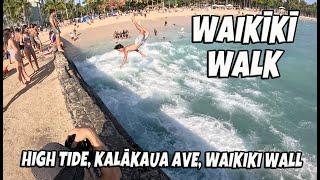 Waikiki Walk | High Tide | Kalakaua Ave | Waikiki Wall | Things to do in Honolulu Hawaii