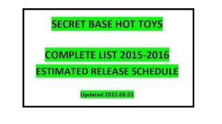 Budget Stark - All Hot Toys Secret Base Estimated release dates in HK