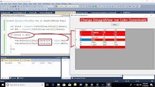 how to change datagridview row color based condition in c# with source code dynamically.